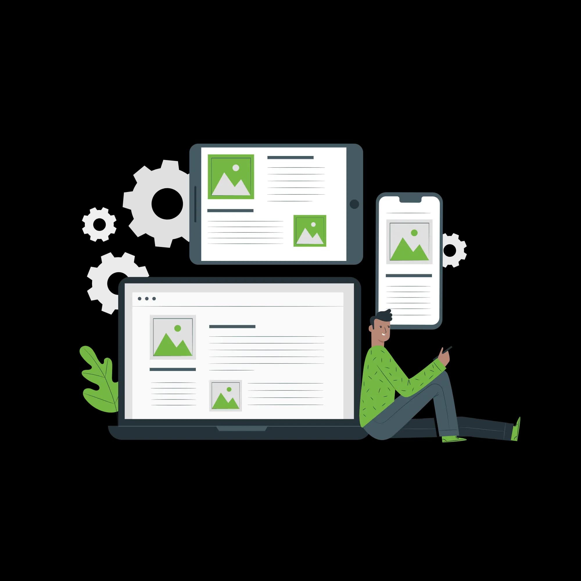 Web Development service illustration Web Development service illustration