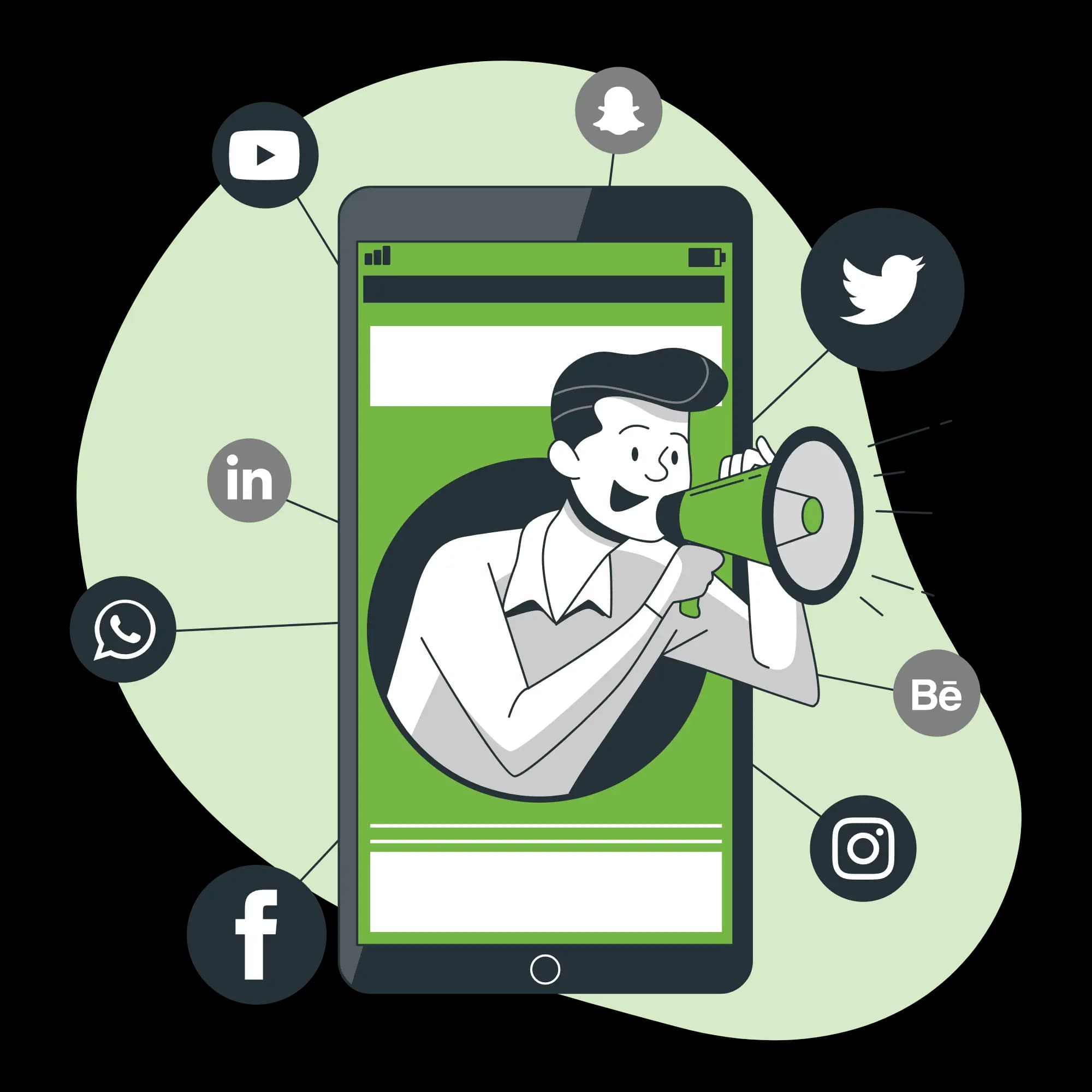 Branding & Advertising service illustration Branding & Advertising service illustration